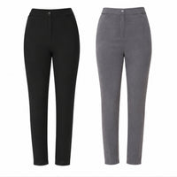 Girls Half Elasticated Waist Slim Fit Button & Zip School Trouser