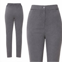 Girls Half Elasticated Waist Slim Fit Button & Zip School Trouser