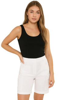 Ladies Cargo Shorts Pull On Casual Combat