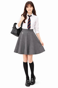 Girls School Uniform Jersey Skirt with Heart Pendant Pull On Elasticated Waist