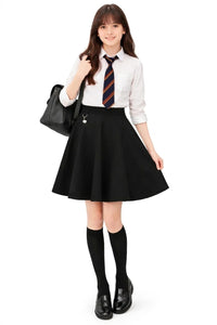 Girls School Uniform Jersey Skirt with Heart Pendant Pull On Elasticated Waist