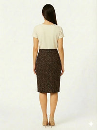Ladies Pull-On Scuba Pencil Skirt