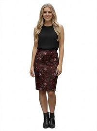 Ladies Pull-On Scuba Pencil Skirt