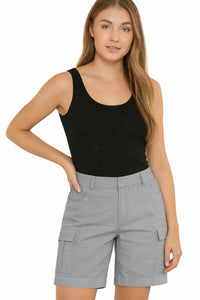 Ladies Cargo Shorts Pull On Casual Combat
